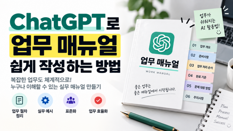 ChatGPT로 업무 매뉴얼을 쉽게 작성하는 방법
