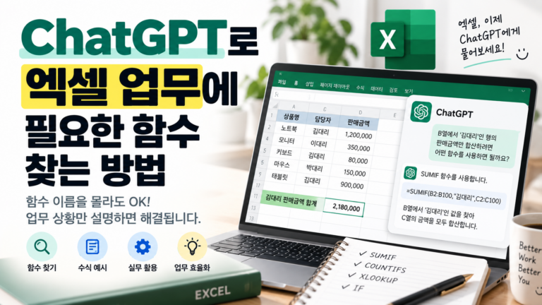ChatGPT로 엑셀 업무에 필요한 함수 찾는 방법