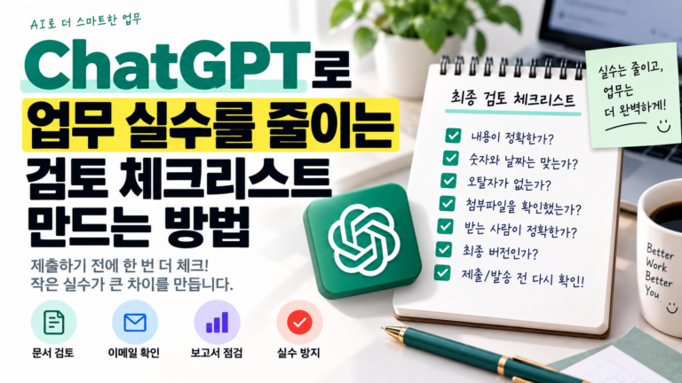 ChatGPT로 업무 실수를 줄이는 검토 체크리스트 만드는 방법